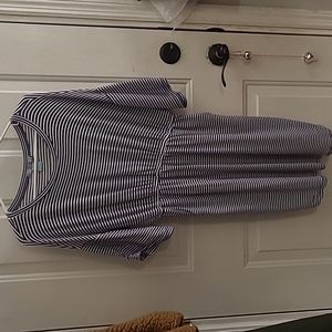 Navy and white t-shirt dress